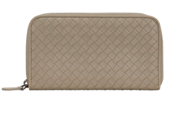 Bottega Veneta Intrecciato Long Wallet, Leather, Taupe, MII, 2*